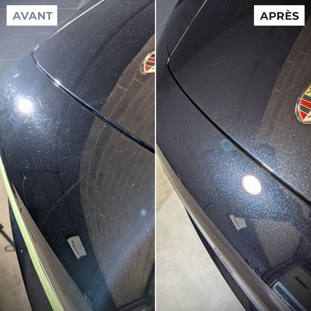 Avant / après correction peinture Porsche — Saint-Étienne